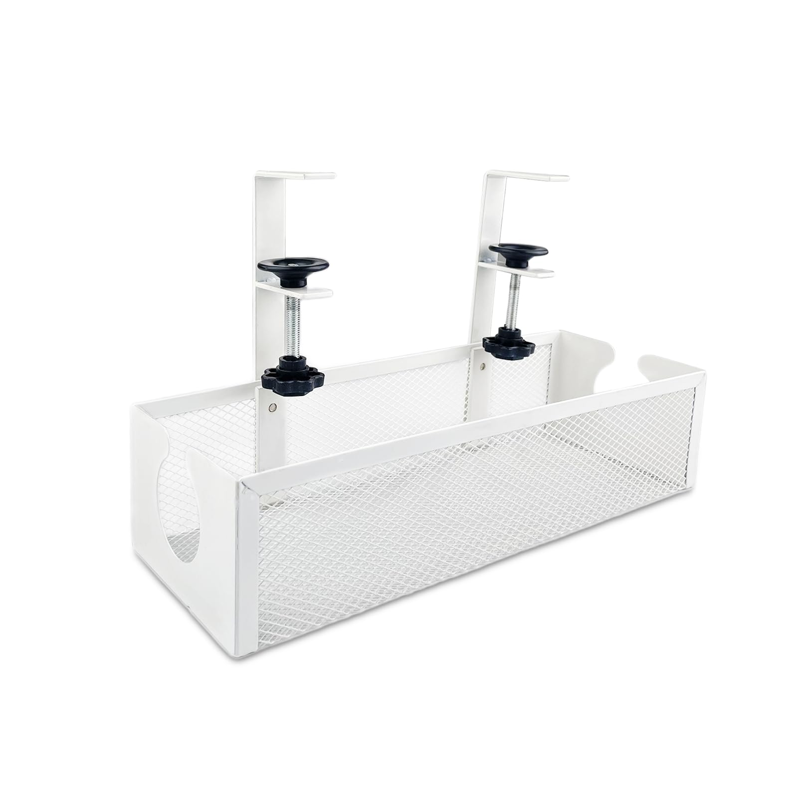 Zarządzanie kablami pod biurkiem, taca do zarządzania kablami 43 cm, metalowy kosz na kable do zarządzania przewodami, uchwyt na listwę zasilającą, organizer przewodów, pogromca przewodów do