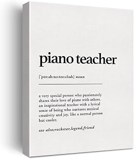 LEXSIVO Piano Teacher Definition Print Canvas Wall Art Home Decor a Very Special Person Who Passionately Shares Their Love of Piano Painting 12"x15" Canvas Poster Framed Ready to Hang