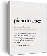 LEXSIVO Piano Teacher Definition Print Canvas Wall Art Home Decor a Very Special Person Who Passionately Shares Their Love of Piano Painting 12"x15" Canvas Poster Framed Ready to Hang