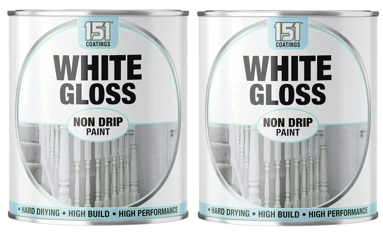 VARNOX, White Gloss Non-Drip Paint 300ml – Hard-Drying, High-Performance Gloss with Durable Hard-Build Formula – Ideal for Wood, Metal & Concrete – Interior & Exterior Use (2PCS)