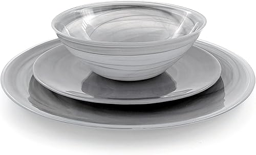 NUAGE - Juego de vajilla de 12 piezas, grafito