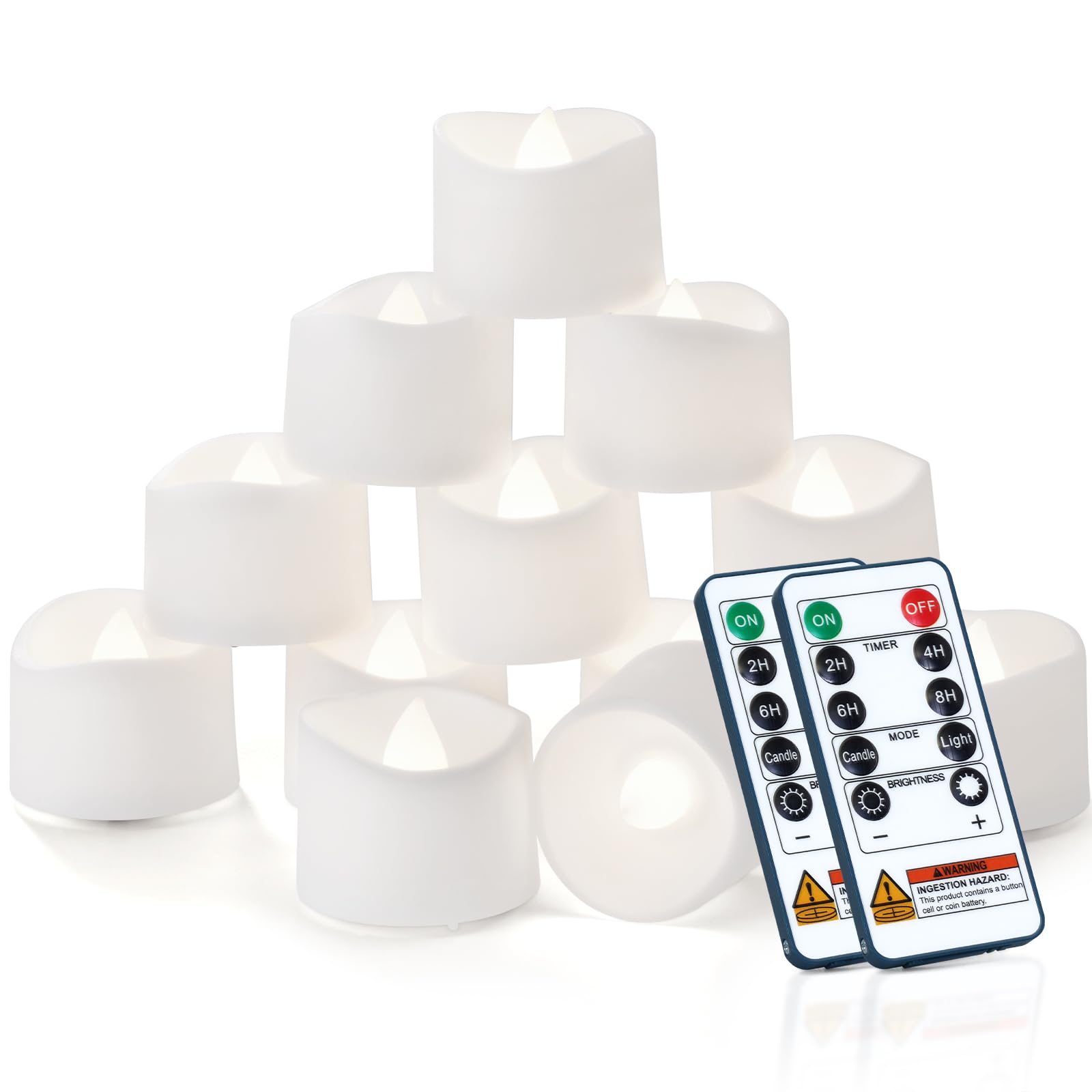 Homemory 24 lumini LED con timer remoto, 400+ore tremolanti senza fiamma, candele votive a batteria, per illuminazione da tavolo, centrotavola, decorazione per le vacanze