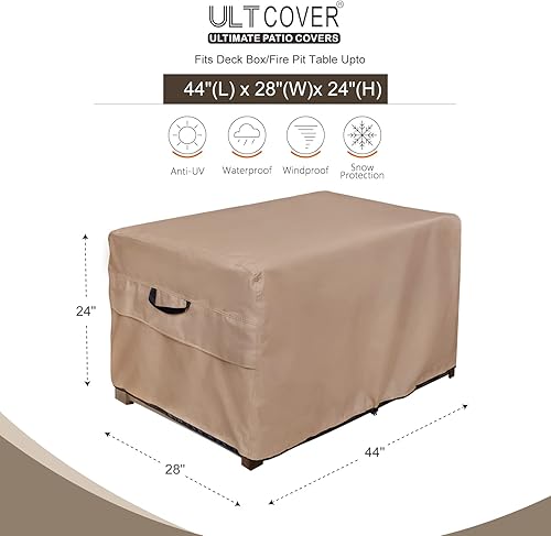 Miniatura 2 de ULTCOVER Cubierta de banco de almacenamiento para patio – Fundas rectangulares impermeables para mesa de hoguera para exteriores, 44 x 28 pulgadas