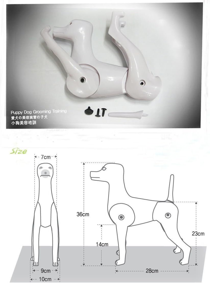 Dog Model, Dog Mannequin + Dog Black Wig Pet Clip Dog Grooming Practice, Training