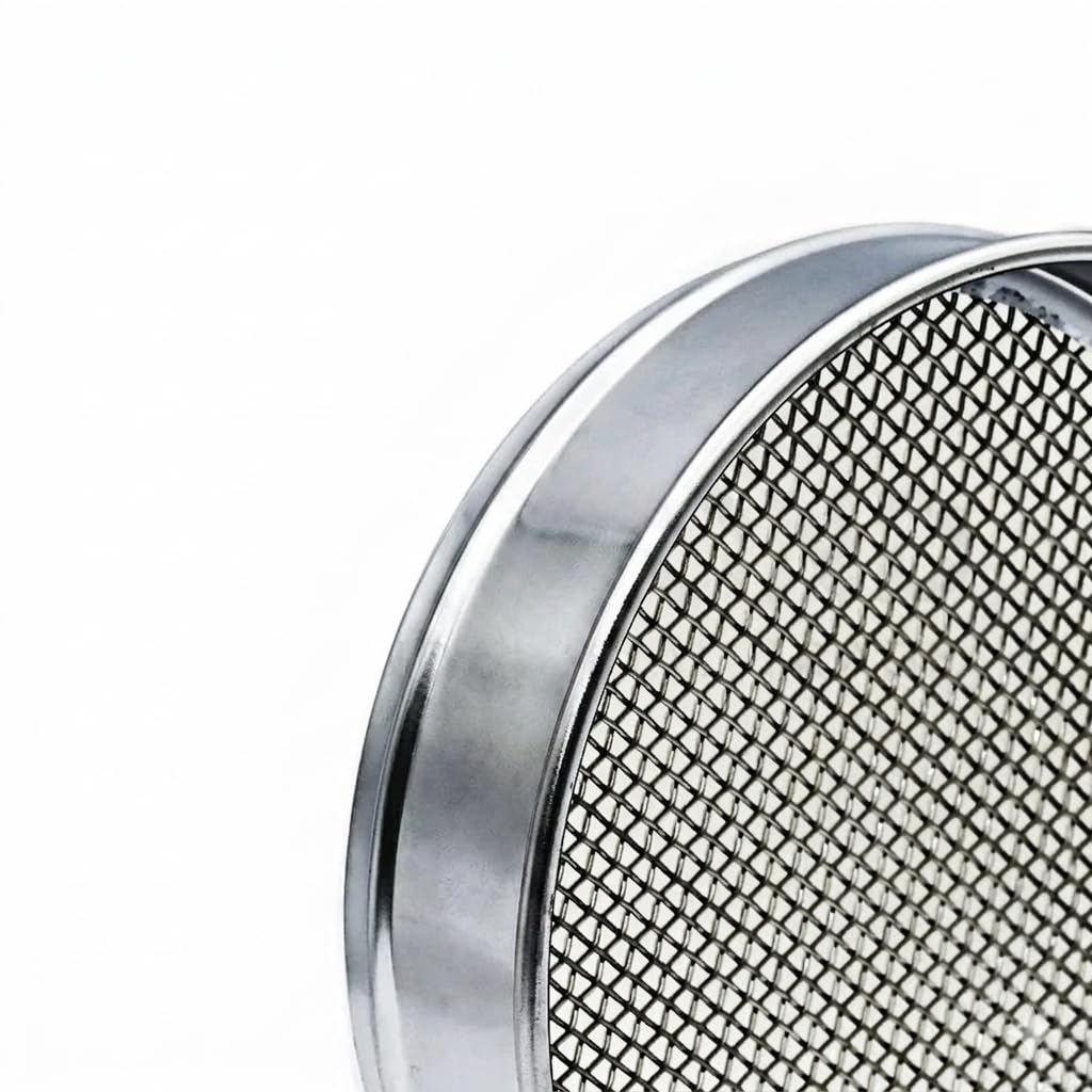 304 Stainless Steel Woven Wire Test Sieve 20cm 8 Mesh 2.5mm | 304 stainless steel woven wire test sieve, chrome frame, particle screening, standard sample sieve, 20cm diameter, 8 mesh