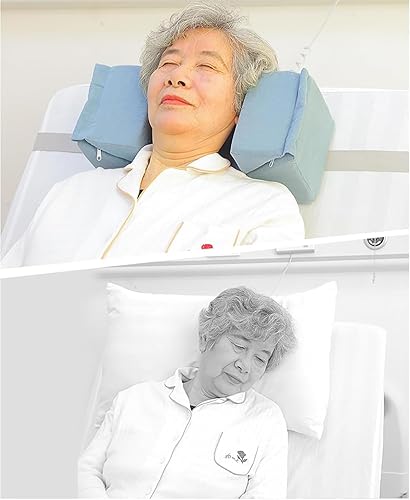 Miniatura 8 de Reposacabezas antilateral, almohada de esponja curvada, ajustable y extraíble, protege la columna cervical de los ancianos, rango de ancho de cama