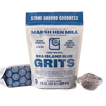 Marsh Hen Mill Sea Island Blue Grits Stone Ground Grits with Floral & Nutty Flavor Profile | Gluten Free Instant and Quick Grits for Easy Meals Premium Quality - 24 oz
