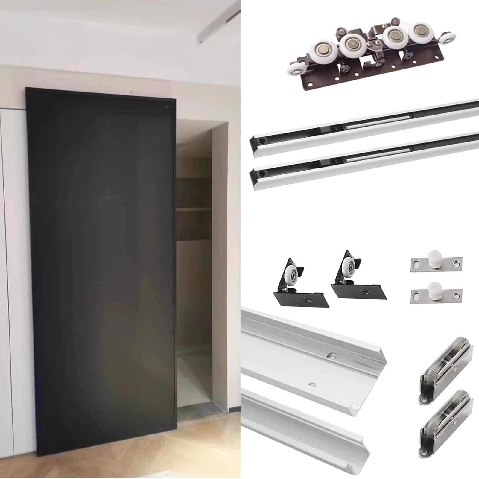 Kit porte coulissante placard pour remplacer une porte battante encombrante