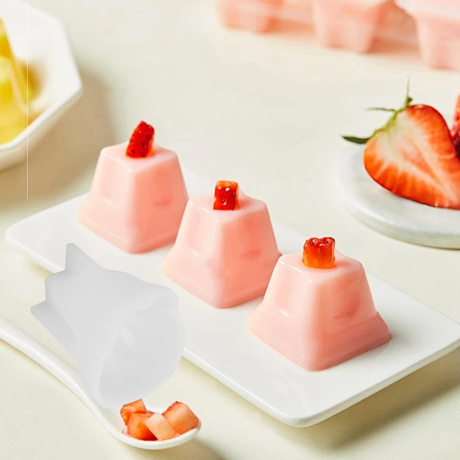 Moule en Silicone 3D en forme de chat, passe au -ondes, au congélateur, Adorable moule en forme de chat, pour Pudding, lait, gelée, gâteau au chocolat, cuisson de cuisine