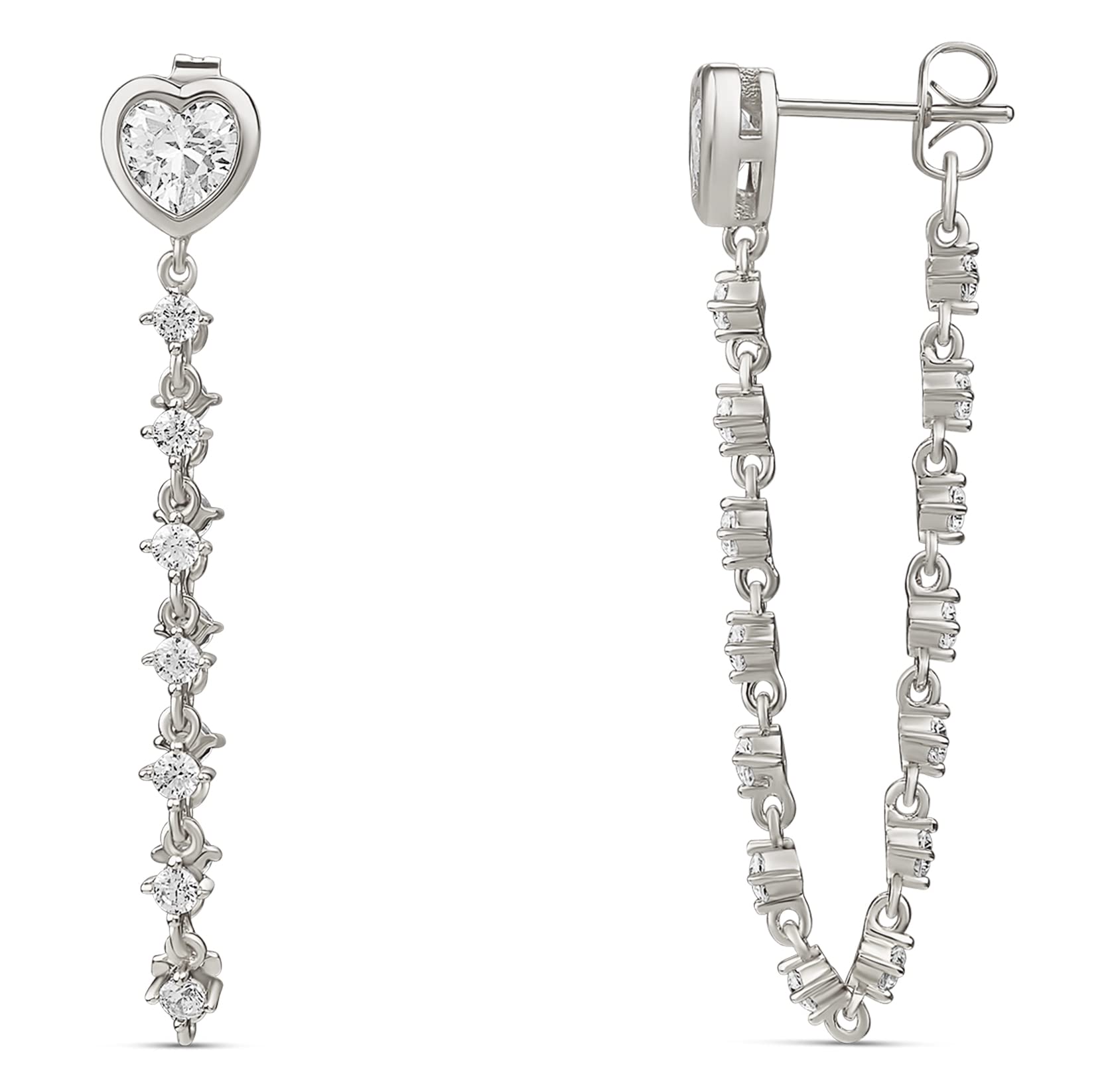 MILLA Dangle Earrings for Women - Cute Designer Earrings for Women Trendy Gold Chain Earrings & Sterling Silver Dangly Earrings