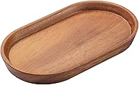Vista 8 de Mini bandeja de madera para servir para fiestas, bandeja de mesa de té y café, pequeño plato ovalado de madera para frutas y aperitivos, bandeja