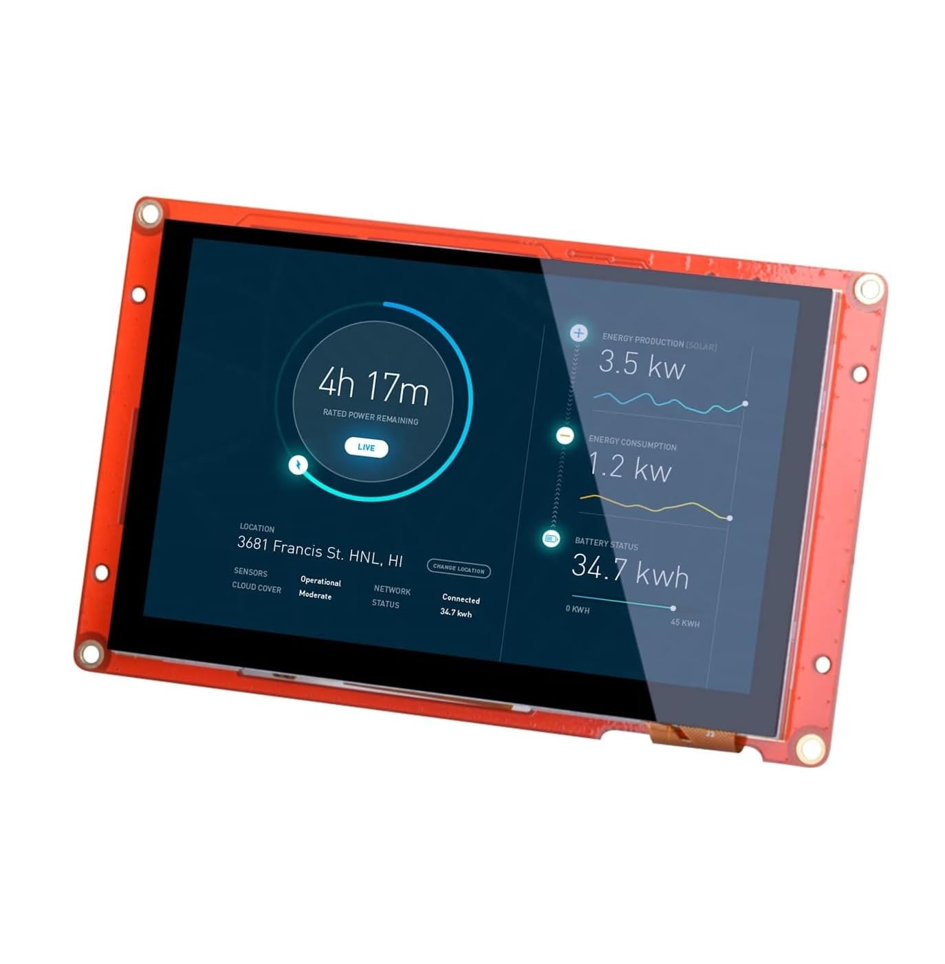 Digitalkey Nextion NX8048P050-011C Pantalla táctil capacitiva 5 pulgadas, 800x480, con microcontrolador de 200 MHz y 128 MB de memoria flash, para panel de instrumentos de coche