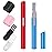 Chumia 2 Pcs Electric Eyebrow Trimmer Women Precision Face Razors Mini Shaver with Comb Christmas Women Gift Battery Operated Personal Epilator for Face Neck Fuzz Lips Leg(Red, Blue)