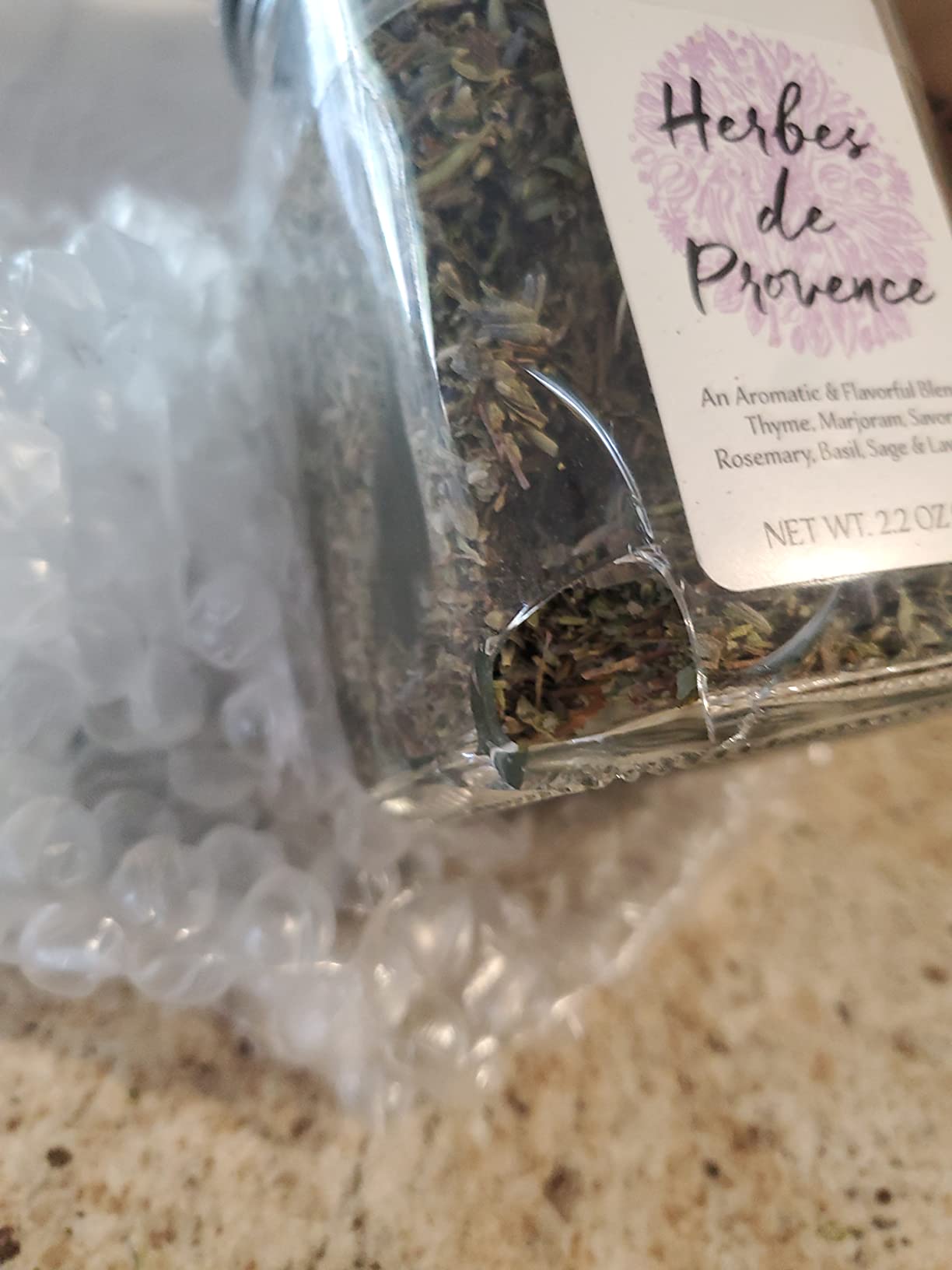 Trader Joe's Herbes de Provence Spice Mix Jar with Attached Spoon. 2.2 Oz