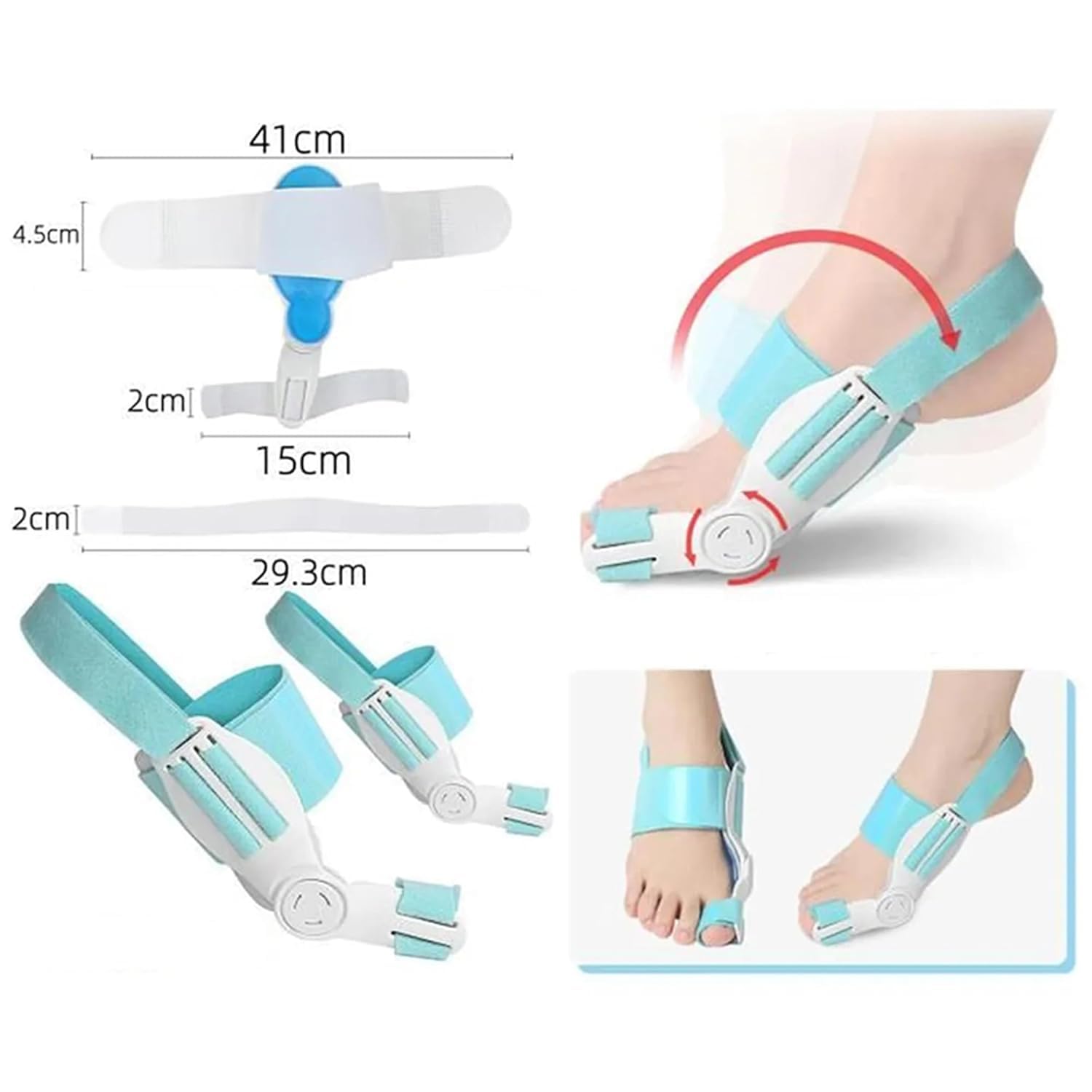 Xeerabdi Bunion Corrector | Adjustable Toe Straightener with Rotating Knob for Men, Women | Universal Fit for Left and Right Foot | Leg Finger Straightener, Free Toe Exerciser