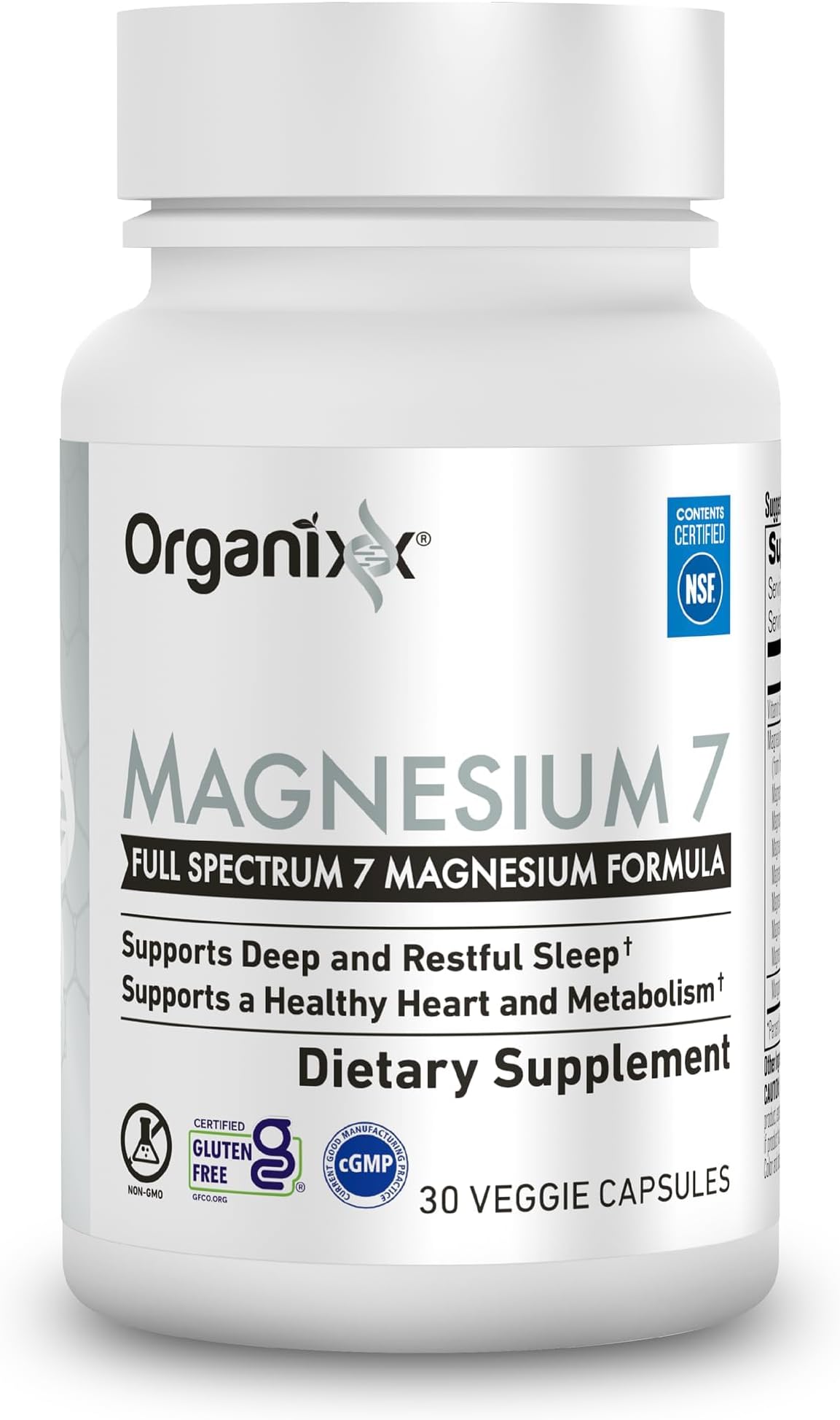Magnesium Supplement, Natural Magnesium Capsules for Sleep Support, Muscle Recovery, with Vitamin B6 and Manganese Citrate and Glycinate, High Absorption, Vegan, Non GMO (30 Count)