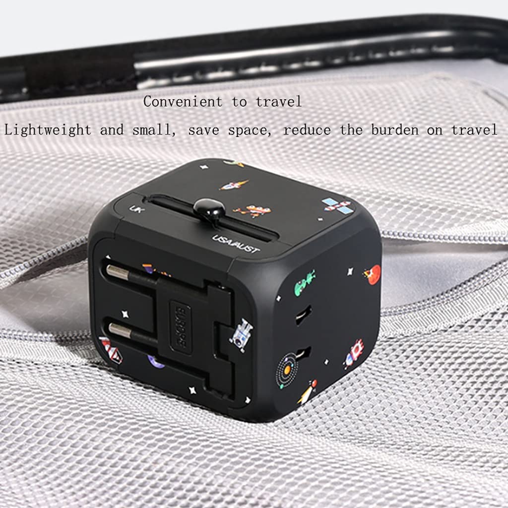 Enchufe Internacional Adaptador Convertidor Internacional Plug, 3 USB Trabajo Universal de Puertos for 224 países, Adaptador Universal Mundial de 100-240 voltios. Adaptador de Corriente