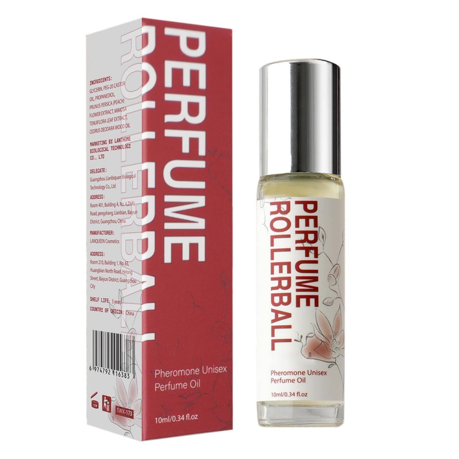 Novobey Pheromone Perfume for Women & Men, Roll-On Pheromone Perfume Oil Enhanced Scents Long Lasting Unisex to Attact Him/Her (Fruit)