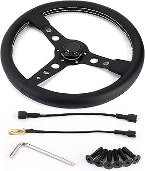 Amazon | レーシング ステアリング ホイール、350mm/14 インチ Amazon | レーシング ステアリング ホイール、350mm/14 インチ