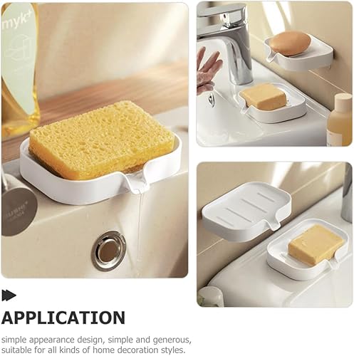 Miniatura 6 de Alipis Jabonera de baño autodrenante, jabonera ahorradora de jabón para ducha, baño, cocina, fregadero, bañera, esponjas de afeitar, suministros