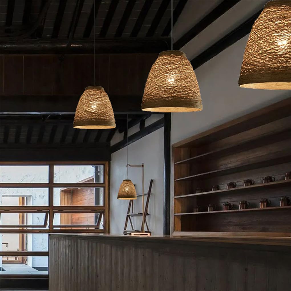 Lampa wisząca do sypialni lampa wisząca rattanowa lampa wisząca oświetlenie podtynkowe w stylu japońskim unikalny styl naturalna regulowana lampa wisząca do salonu sypialni