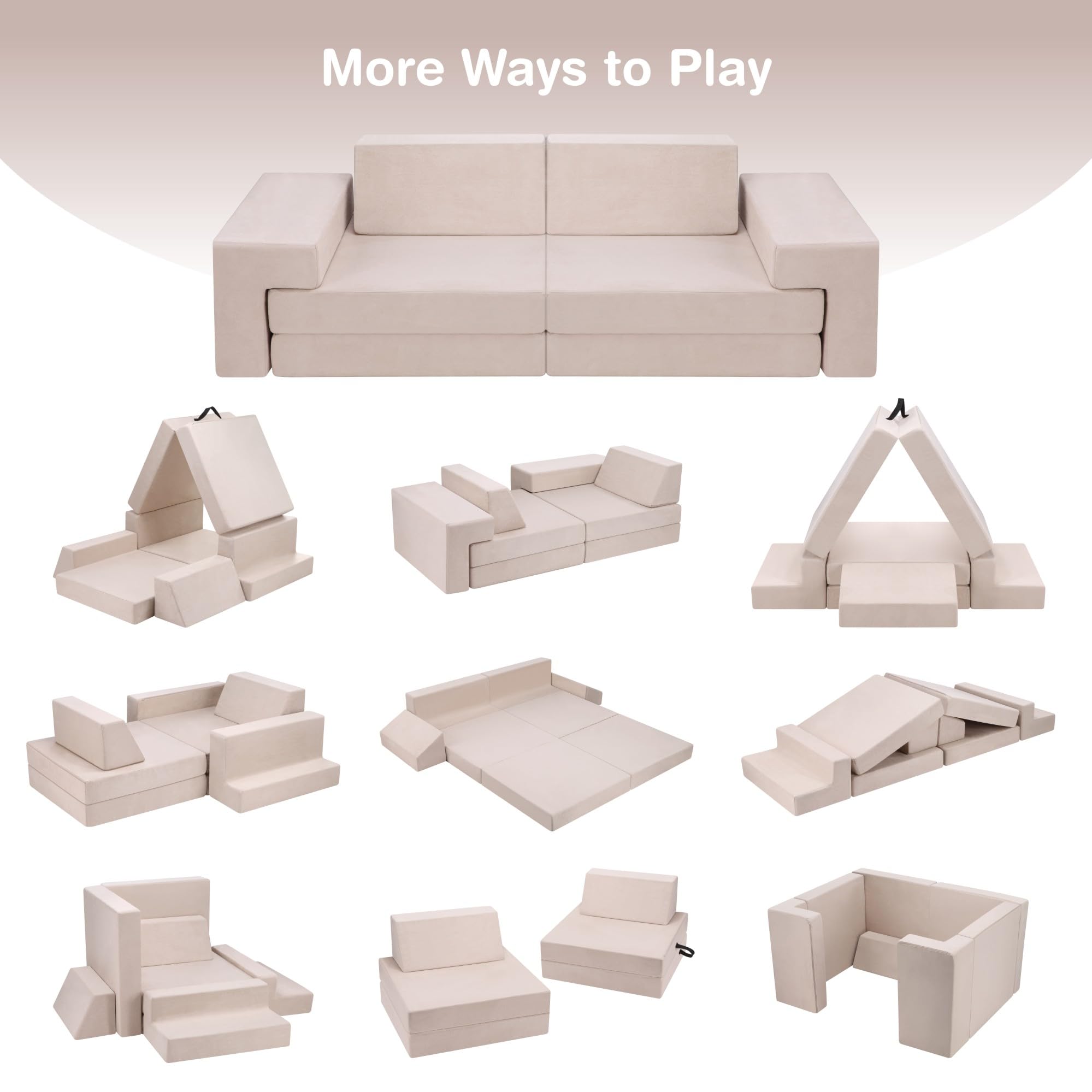 M HI-Mat Kids Couch, Modular Sofa for Toddler and Baby Playroom