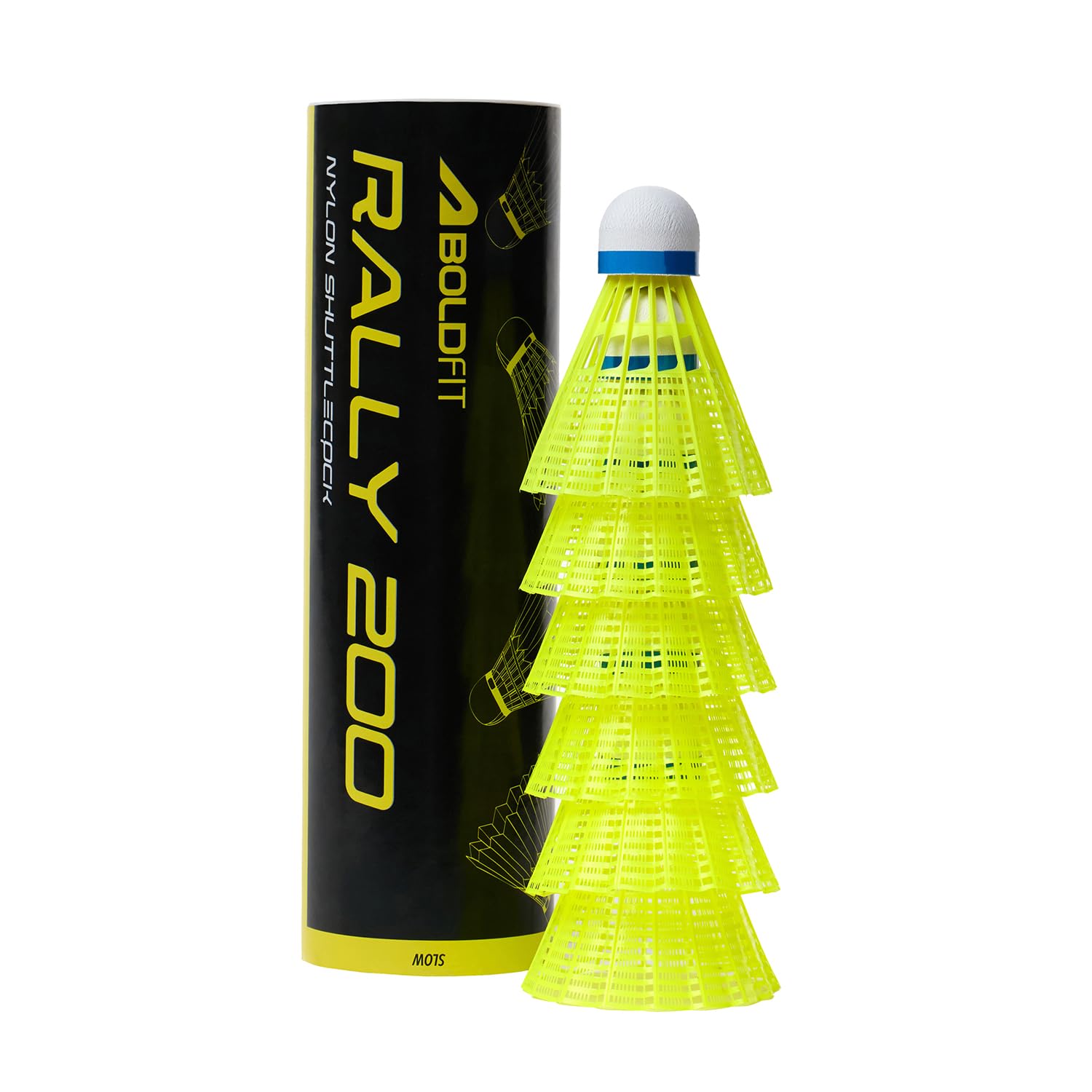 Boldfit Badminton Shuttlecock Set 6pcs High Durability Badminton Nylon Shuttle with Natural Wood Cork Base Ideal for Daily Practice for Beginners & Players Rally 200 Yellow (Pack of 6)-image-5