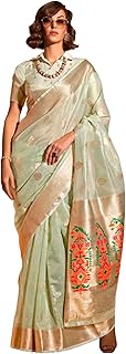 Designer Paithani tissue silk saree with unstitched blouse