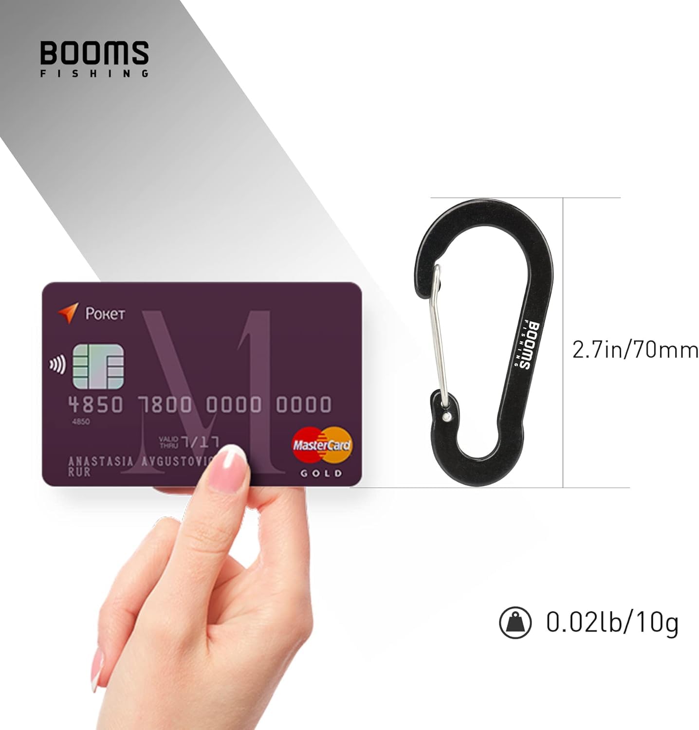 Booms Fishing CC5 Multi-Usage Clips Mousquetons 8 Pack 2.7" Porte clé