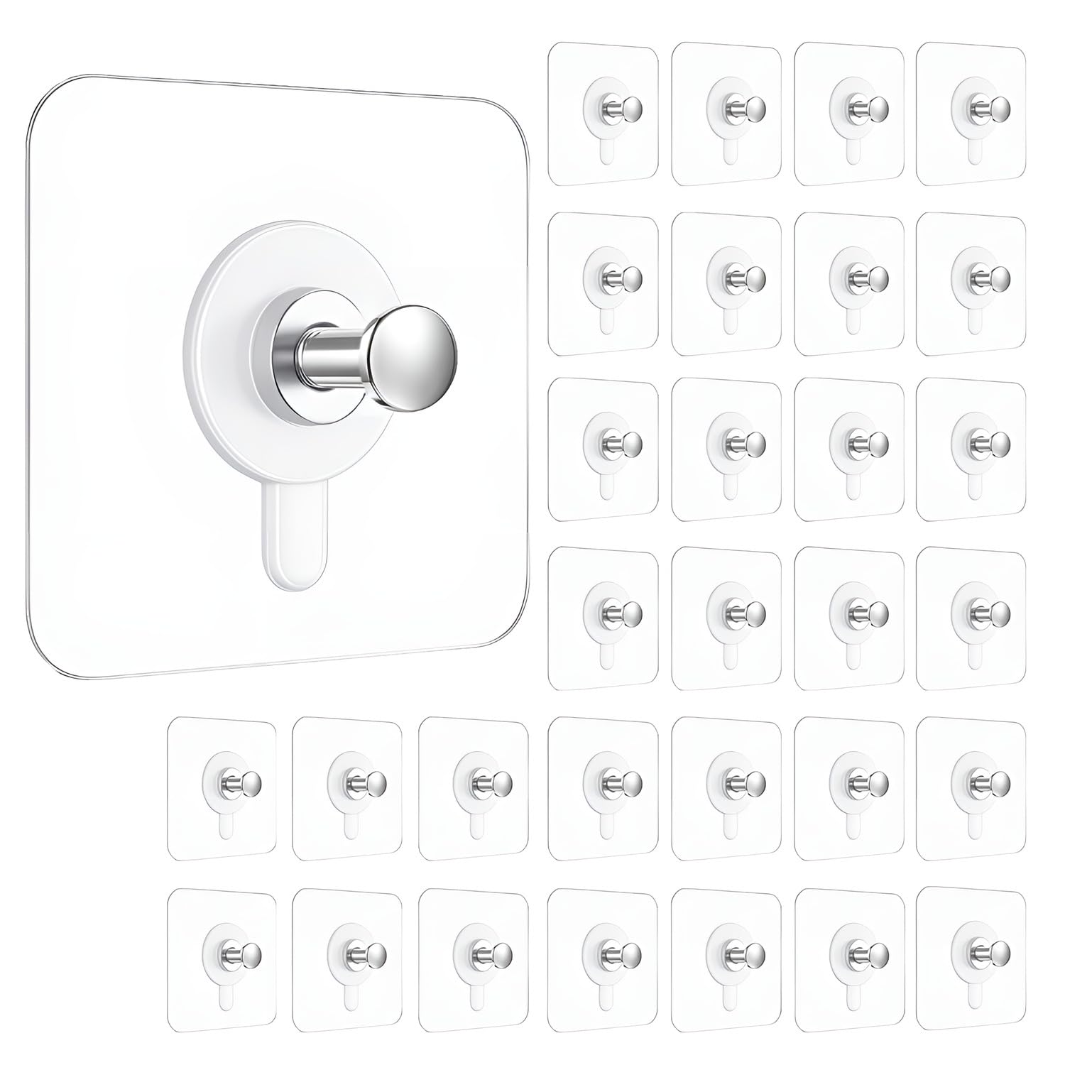 DALUCI Self Adhesive Wall Hooks 30 Pcs – Heavy Duty Nail-Free Hooks for Wall Heavy Items | Photo Frame Hooks Without Drilling | Strong Sticky Hook for Frames, Clocks & Keys (Photo Frame Hook, 30)