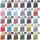Shappy 30 Pieces Kitchen Reusable Grocery Bags Foldable Shopping Bags with Separated Zipper Storage
