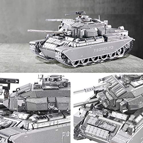 Image of Piececool 3D Puzzles for Adults Metal Tank Model Kits-Centurion Afv Tank DIY 3D Metal Model Building Blocks Brain Teaser Puzzle, Great Birthday Gifts-172 Pcs