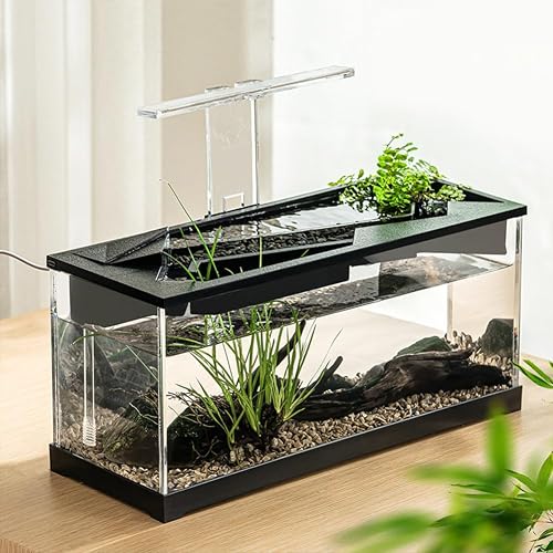 Tanque de Peces Con Filtro, Kits de Iniciación de Acuario, Bomba de Aire y Luz