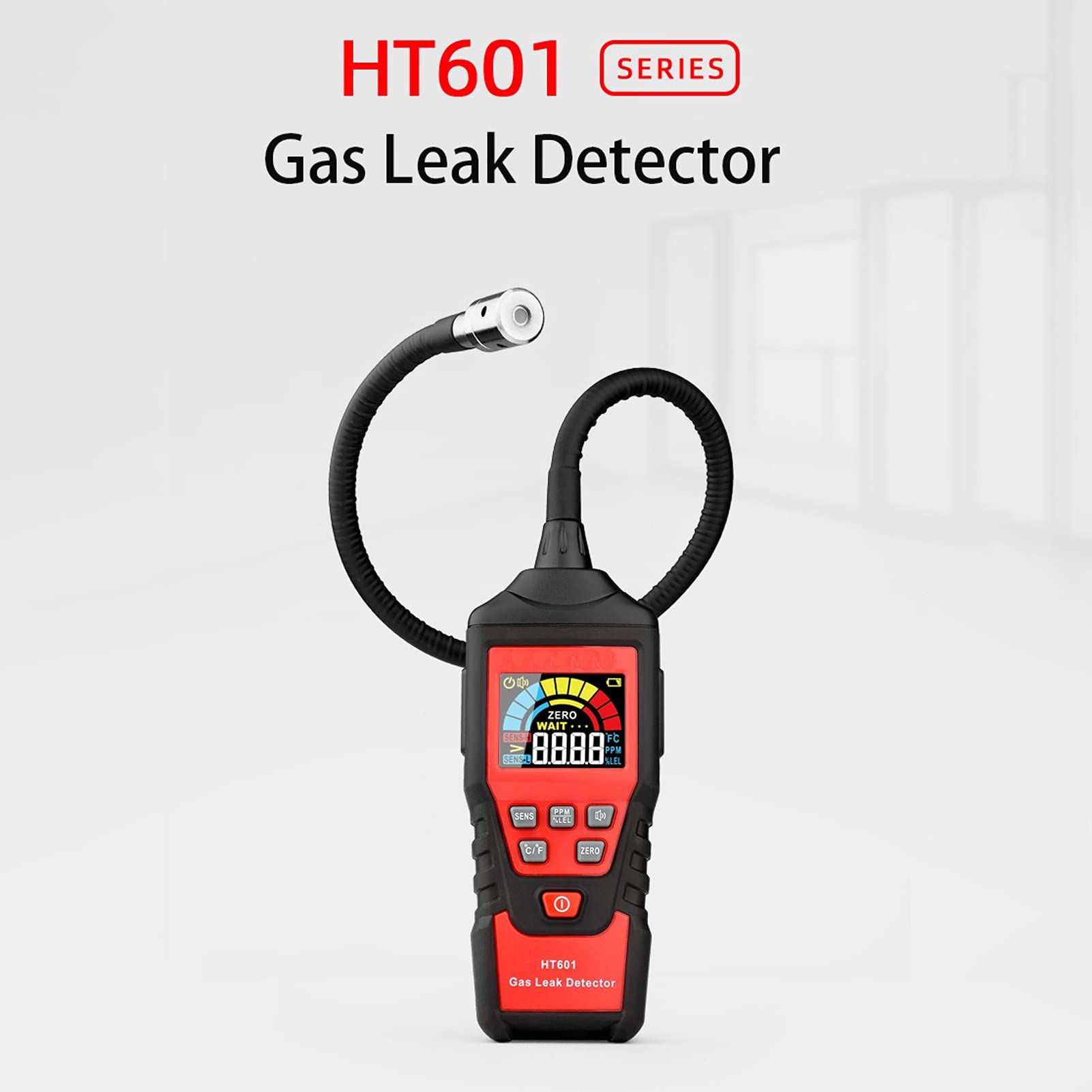 Detector de Gas Natural Detector de fugas de gas analizador de gas digital Ppm Medidor inflamable y inflamable Tester Natural Sound y alarma de luz Ht601a ht601b 9999 ppm con alta sensibilidad(HT601A)
