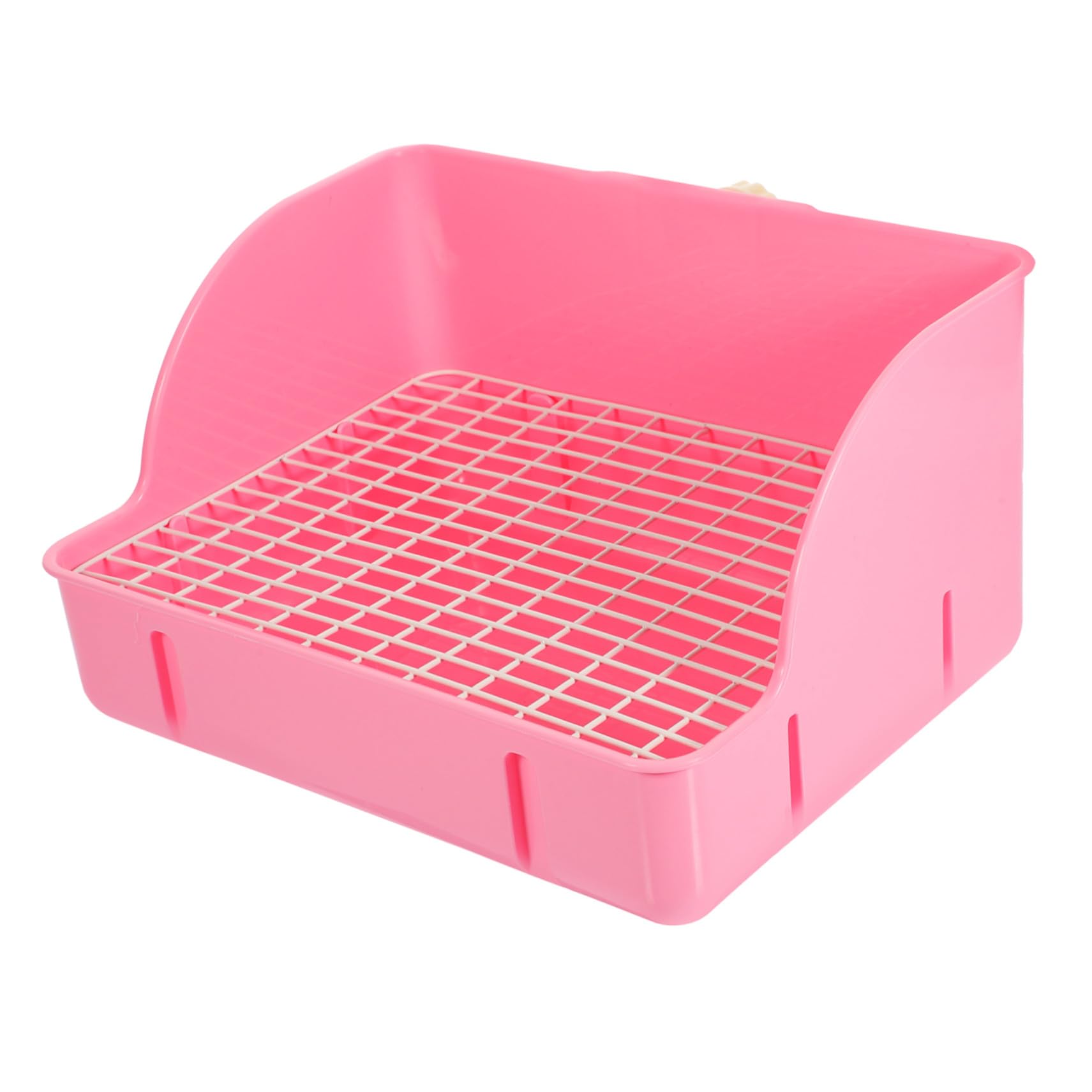 Toilet Tray Box per Coniglio e Cincillà Grande Rosa in Pp | Soggiorno e Giardino, Mantiene la Lettiera Sul Posto e Aiuta a Tenere Pulito L'animale