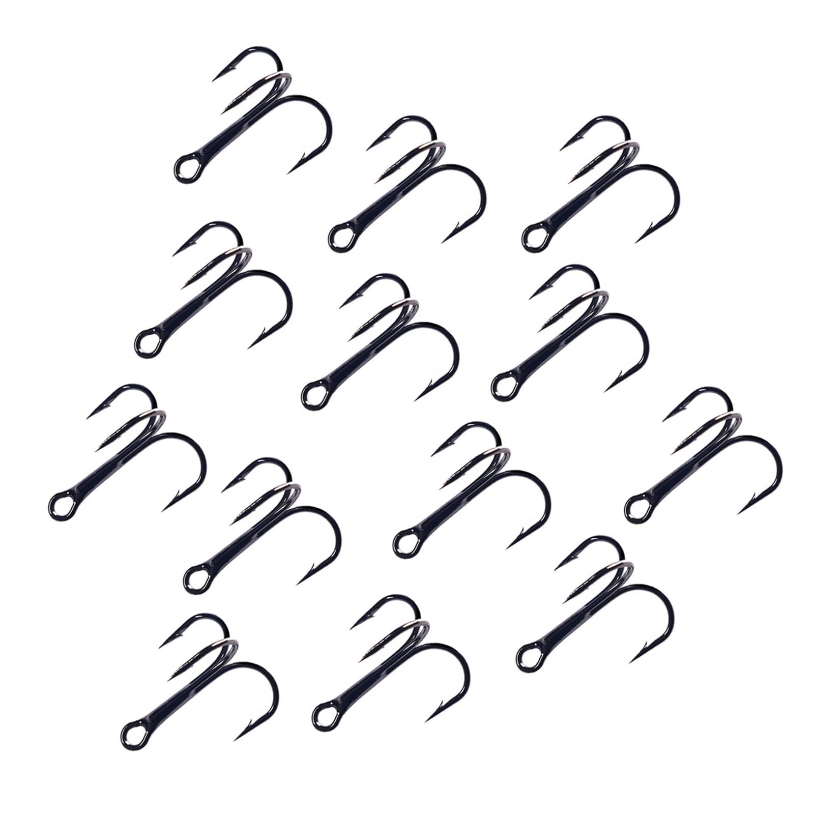 Angel-Jig-Haken, Angelhaken, 2#, 4#, 6#, 8#, 10#, 12#, DREI Ankerhaken, Angelausrüstung, Hartstahl, scharfe Widerhaken, runde Biegung, Drillinge, 10 Stück/Lot (Size : 14)
