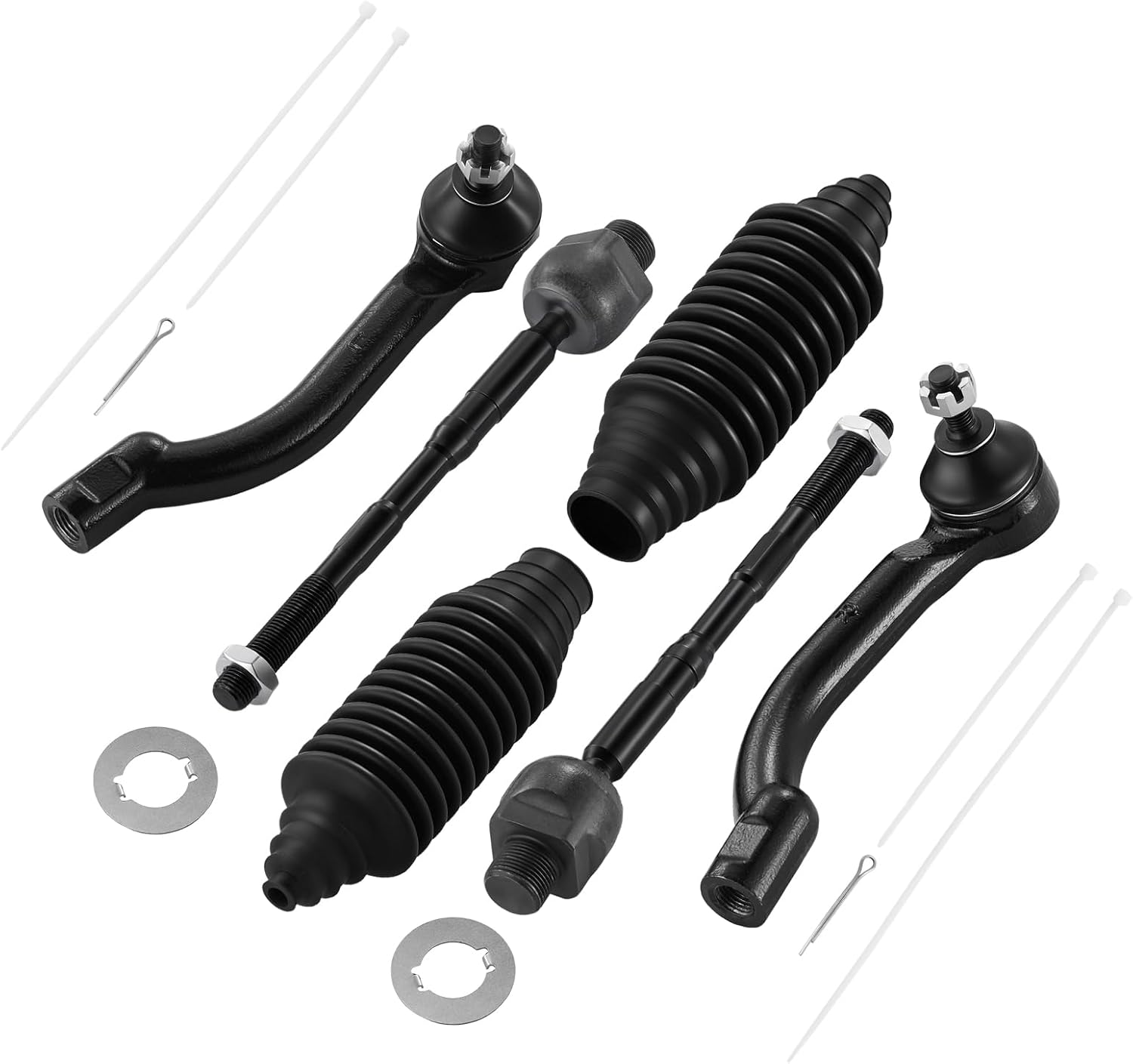 6-PC Tie Rod Ends Kits Compatible with Nissan Rogue 2008-2013,2xInner tie EV800550,2xOuter ES800582 ES800583,2xdust cover