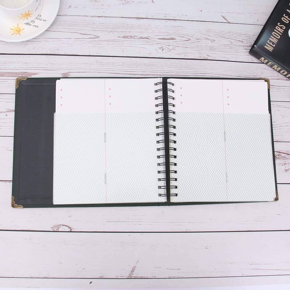 Ticket Album Scrapbook Travel Photo Album Ticket Stub Bill Book Receipt Storage Valentines Birthday (Dark Green) - Image 3