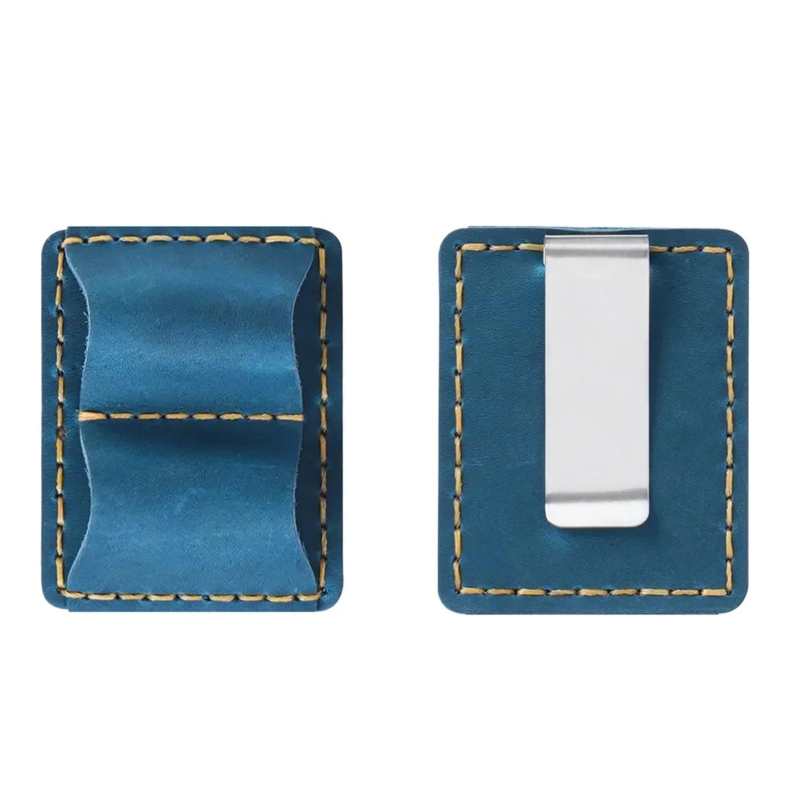 16 penne in vera pelle clip in acciaio inox accessori per notebook prodotti fatti a mano 5 colori copertura penna vera pelle (blu)