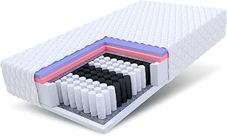 FDM APUS Matratze 140x200 cm Taschenfederkern Höhe 24 cm Härtegrad H2 H3 7-Liegezonen Öko-Tex Allergikergeeignet Jersey Bezug Waschbar Visco-Schaum