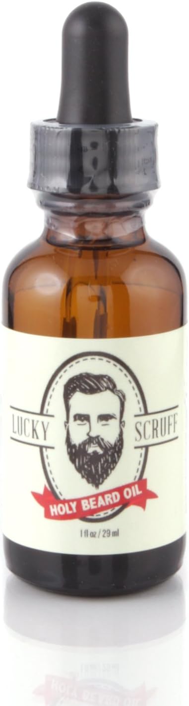 Original Beard Oil - 1 Oz and Conditioner (Holy), Amber Glass Bottle with Glass Dropper, From Lucky Scruff