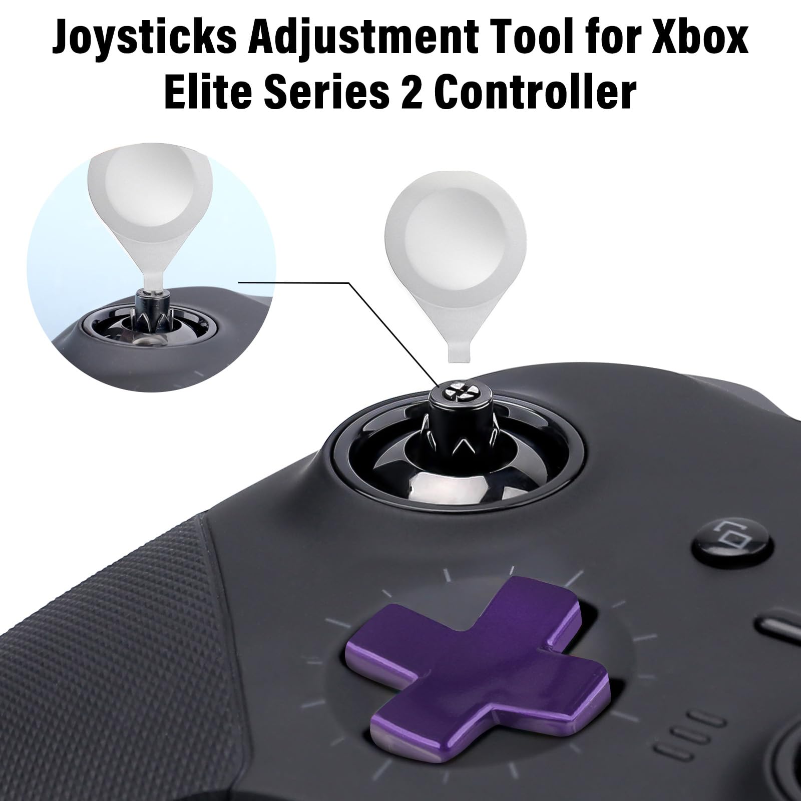 inRobert Set di Bottoni Magnetici in Metallo per Xbox Elite Controller Series 2 Accessori, Inclusi 6 Joystick di Placcatura in Metallo, 4 Paddle, 2 Cuscinetti a D, 1 Strumento di Regolazione (Viola)