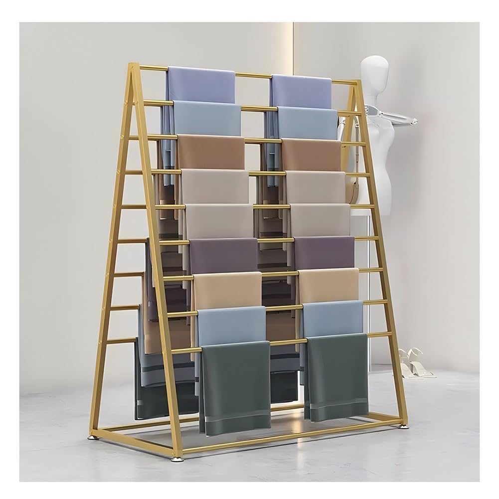 HADECOLL Freestanding Metal Scarf Display Rack, 9 Tier Commercial Clothing Organizer For Boutique Retail Store Garment Hanging