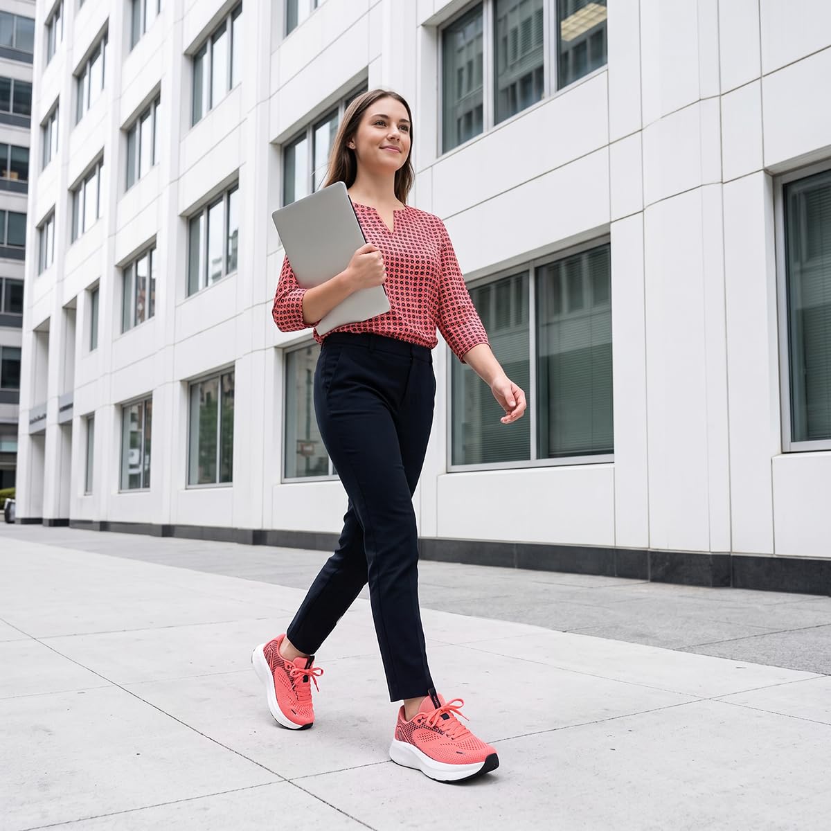 JACKSHIBO Zapatos de punta ancha para mujer, con soporte de arco, tenis anchos para correr, caminar, tenis, ortopédico, fascitis plantar, entrenamiento, con cojín grueso, suela de caída cero