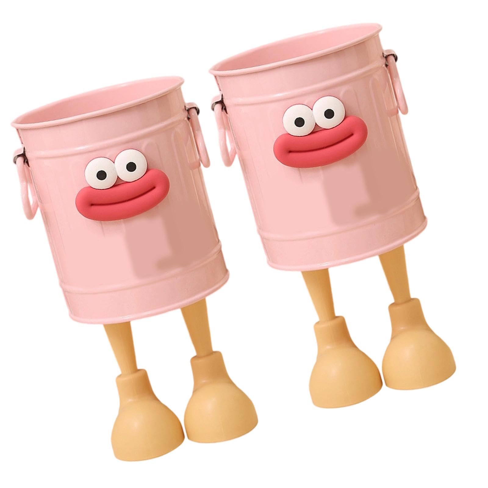 Jazuaiao 2Pcs Cartoon Pencil Cup Desktop Pen Organiser Decorative Pencils Container for Home Desk Organization Space Saving