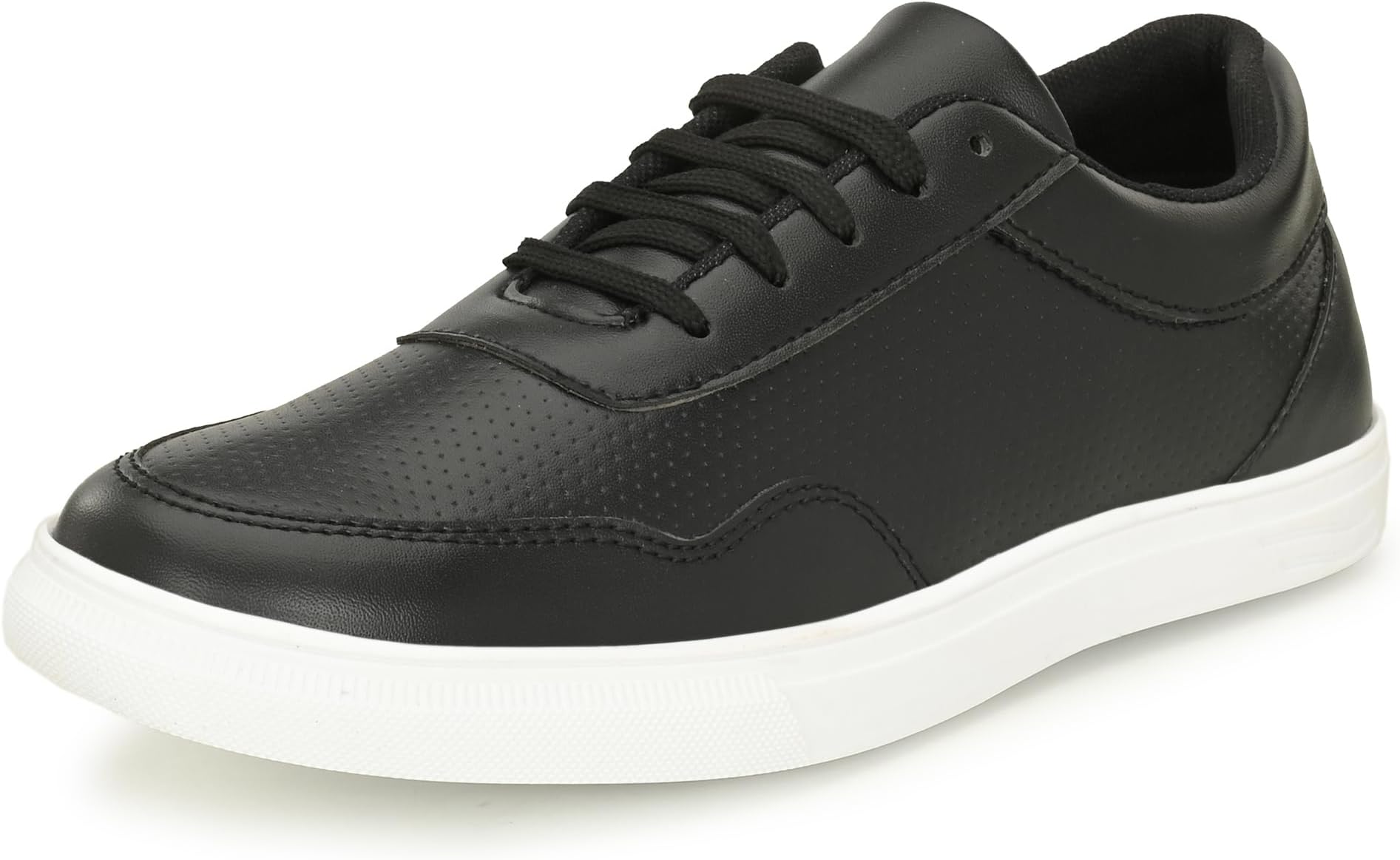 Men's Casual Shoes Fashion Lace Up Non-Slip Flats Trendy Stylish All Day Comfortable Lightweight Sneakers with Extra Comfort on Heel Black Casual Shoe for Mens (6314)