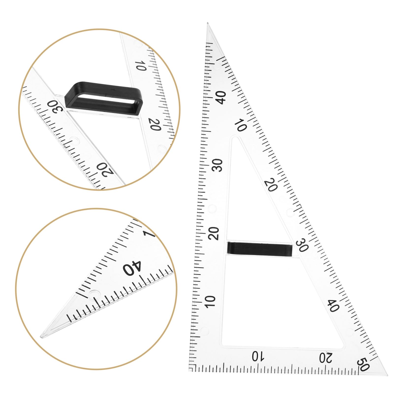 Magnetisches Dreieckslineal 60-grad aus ABS präzises Winkelmesswerkzeug mit magnetischem Design und robustes Schulmaterial Zeichenwerkzeug für Mathematik und Physik
