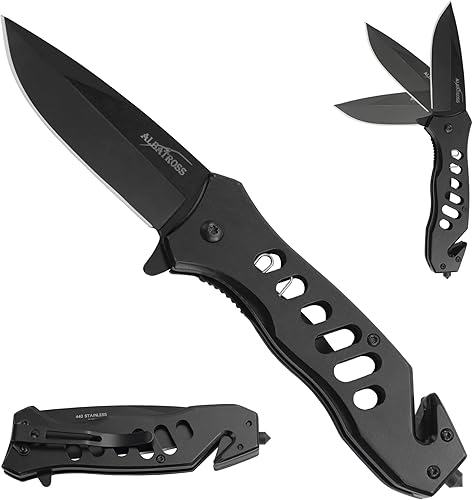 Miniatura 5 de ALBATROSS EDC - Navaja táctica plegable de bolsillo genial y afilada, cuchillos de apertura asistida por resorte SpeedSafe con bloqueo de línea