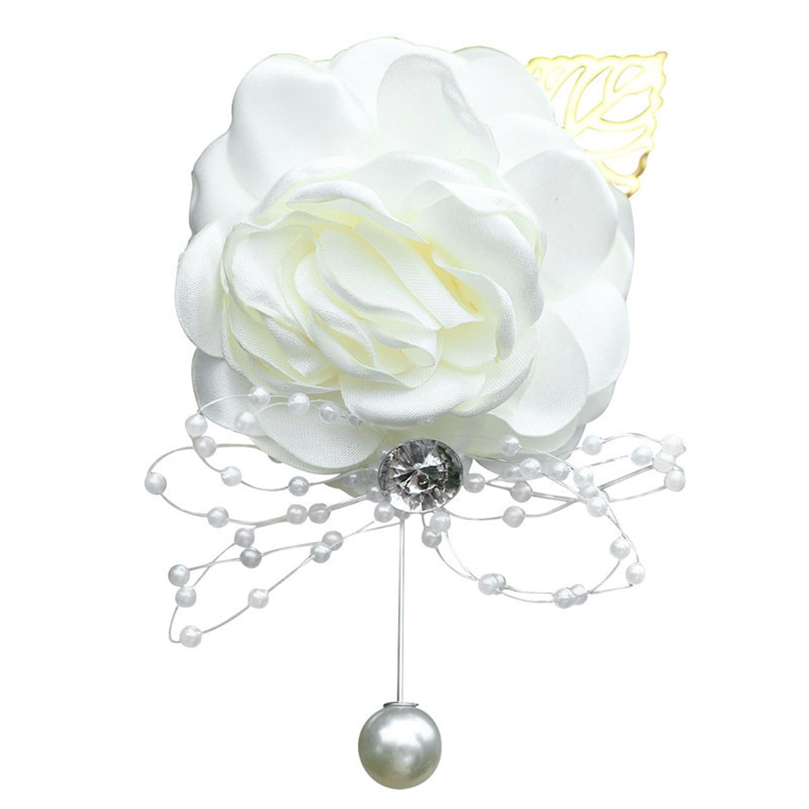 matumou Rose Wrist Corsage Boutonniere Fine Workmanship Rhinestone Corsage Elegant Wedding Flower Accessories