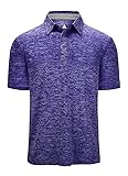 ZITY Golf Polo Shirts for Men Short Sleeve Athletic Tennis T-Shirt Purple L